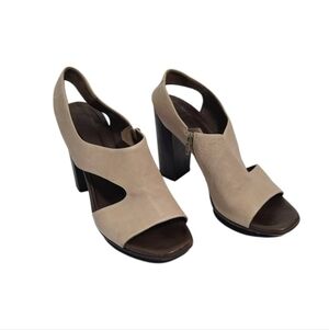 COCLICO Peep Toe Heels in Tan